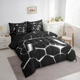 thumbnail image 3 of jejeloiu Silver Game Console Twin Bedding Sets 7-Piece,Gamer Gaming Bedding Comforter Set,Modern Geometric Honeycomb Sheet Sets For Boys Kids,Breathable Bedroom Decorative Reversible, 3 of 8