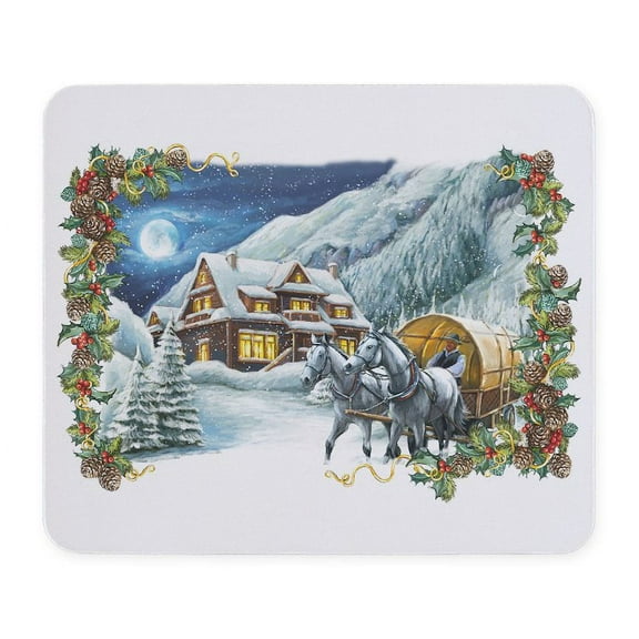CafePress - Christmas Winter Scene Mousepad - Non-slip Rubber Mousepad, Gaming Mouse Pad
