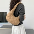 thumbnail image 2 of Quilted Bag Purse for Women Puffer Crescent Bag Nylon Hobo Handbag Lightweight Padding Shoulder Bag for Work, 2 of 7