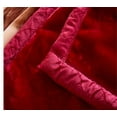 thumbnail image 6 of DBOZE Warm Heavy Plush Korean Style Mink Raschel The Best  Winter Blanket, 2 Ply Reversible Silky Soft Velvet Warm Plush Fleece King Size, Burgundy/Cream, 6 of 7