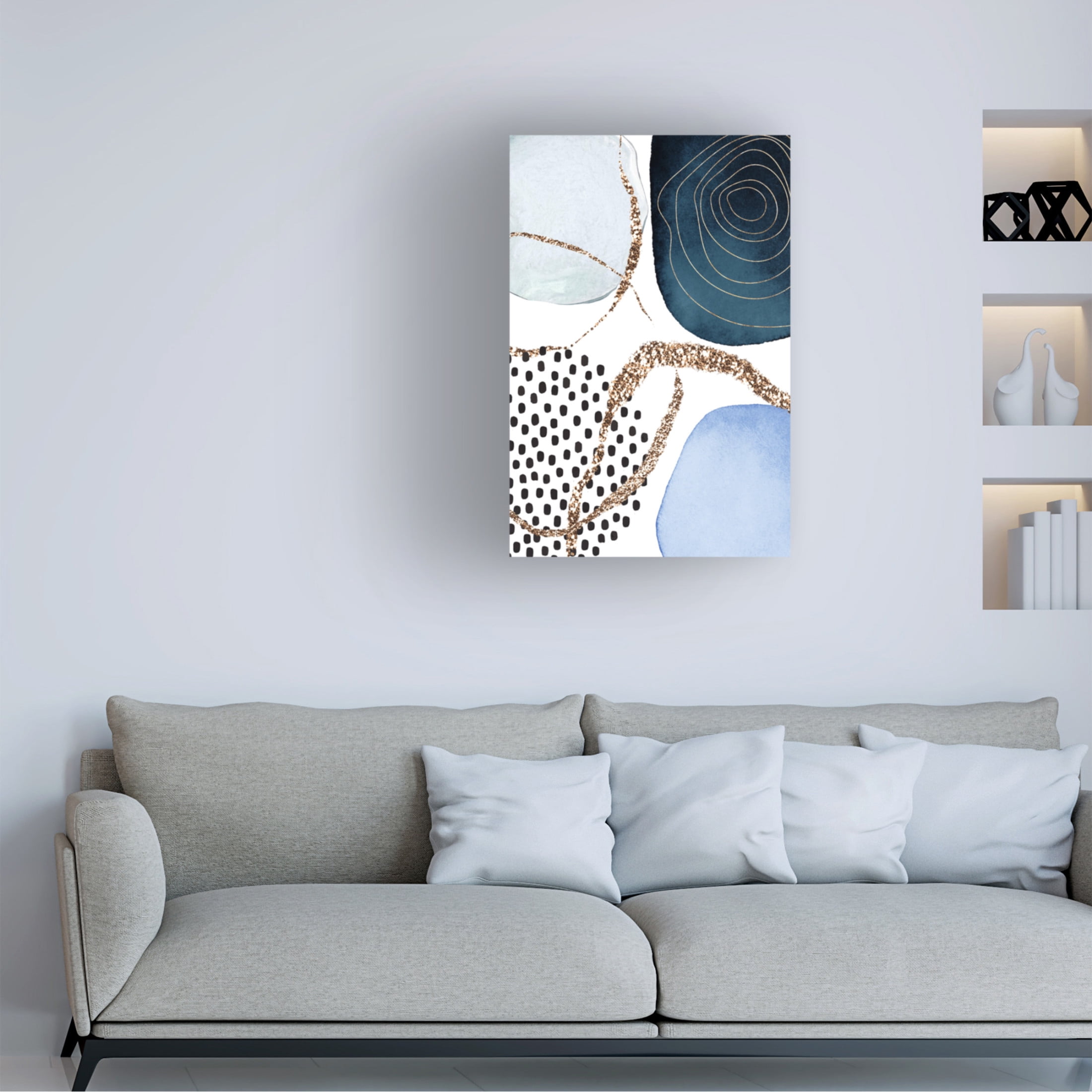 Trademark Fine Art Sally Ann Moss Aesthetic Blues 1 Canvas Wall Art