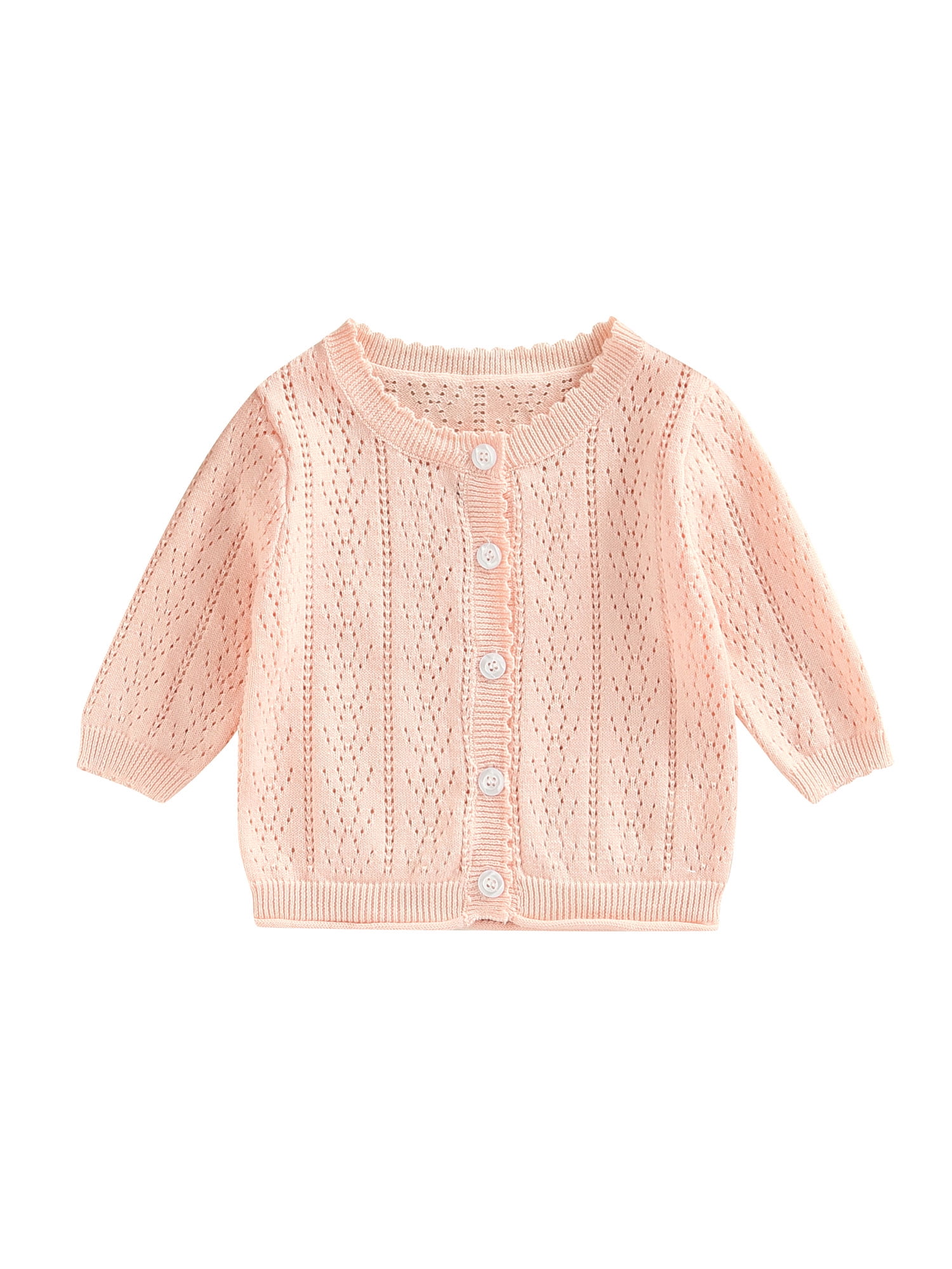 Infant Baby Girl Cardigan Sweater Solid Long Sleeve Knitted Coat Spring Autumn ButtonDown