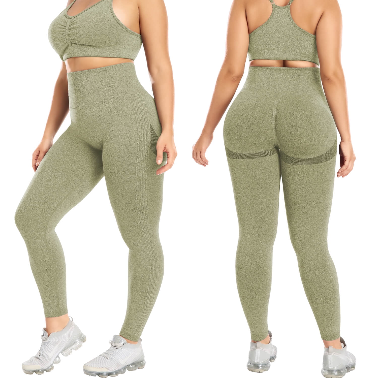 Shasmi Pista Green Lightweight Stretchable Yoga Pants Boot-Cut