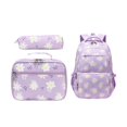 thumbnail image 4 of Mochila ligera con estampado de margaritas para escuela primaria, ideal para adolescentes. Violeta, 4 of 9