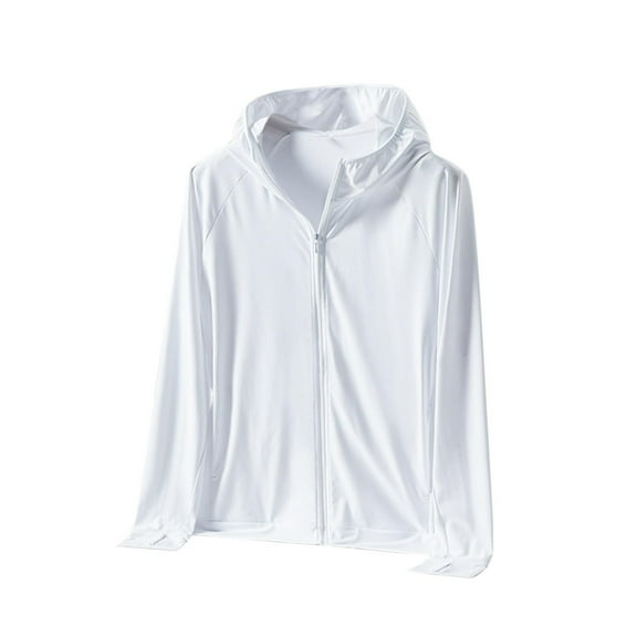 Delliss Men's Fishing Long Sleeve Breathable Sun Protection Ice Silk Hoodie Hiking Soft Swimming Running With Thumb Hole