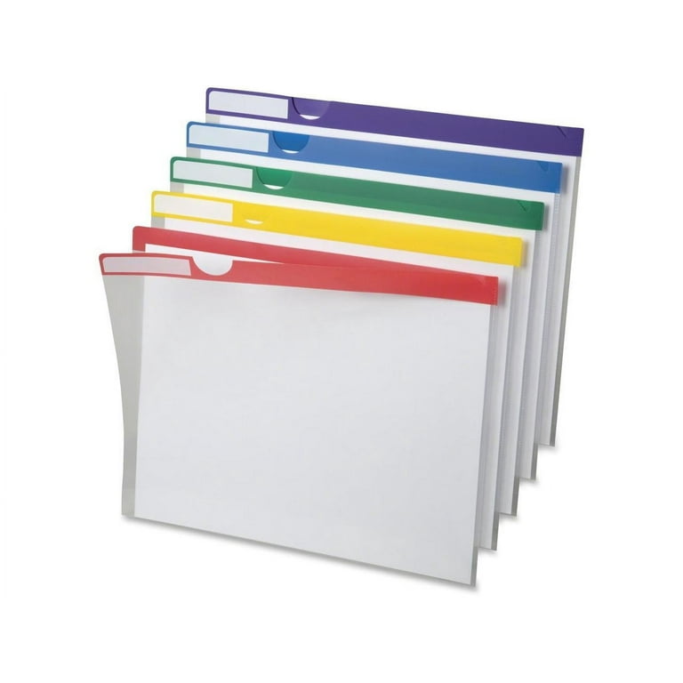 Clear Poly Index Folders, Letter Size, Assorted Colors, 10/Pack