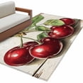 thumbnail image 6 of Red Cherry Area Rug 3x5 Washable Rug Non Slip Vintage Summer Botanical Wooden Large Area Rug Indoor Floor Carpet for Entryway Bedroom Kitchen Living Room Home Office Dining Room Nursery, 6 of 8