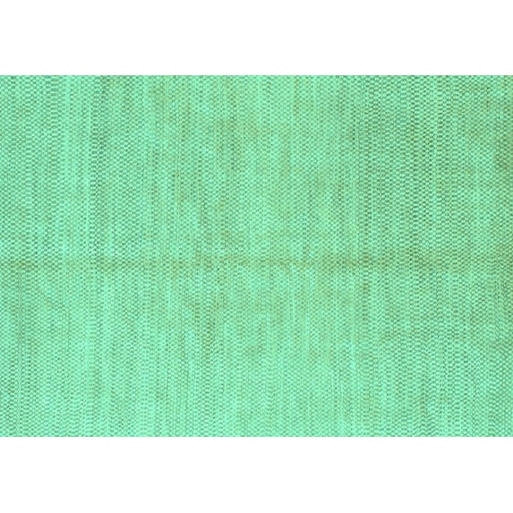 Ahgly Company Machine Washable Indoor Rectangle Solid Turquoise Blue Modern Area Rugs, 7' x 10'