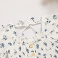 thumbnail image 4 of ZEHJUHAN Toddler Girls Summer Short Sleeve Sundress Square Neckline Tie Back A-Line Beach Dress With Matching Headband Blue flowers on white，6Y, 4 of 7
