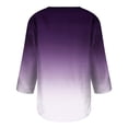 thumbnail image 5 of Qiopertar Tunique Basique à Manches 3/4 Imprimée Col Rond Boutonnée Blouses en Solde Livraison Gratuite jusqu'à 90 % de Réduction, 5 of 5
