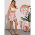 thumbnail image 2 of DARING DIVA Women's Tie Side Knot Tassel Slit Beach Mini Skirt XS Pink, 2 of 6