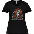 thumbnail image 3 of Inktastic Día de los Muertos Woman in Sugar Skull Makeup Women's Plus Size T-Shirt, 3 of 5