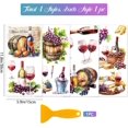 thumbnail image 2 of 4 láminas de transferencias para muebles con diseño de vino y queso (30 x 15 cm). Adhesivos UV autoadhesivos para decoración de paredes, ideal para dormitorio, sala de estar, escritorio y mesa., 2 of 7