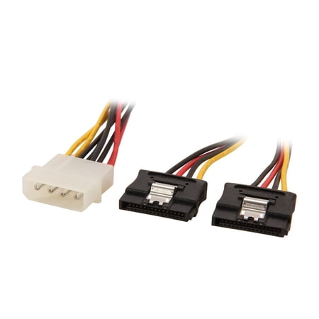 UPC: 0065030848923 | StarTech.com PYO2LP4LSATA 1 ft. LP4 to 2x Latching SATA Power Y Cable Splitter Adapter – 4 Pin Molex to Dual SATA