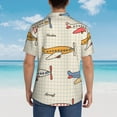 thumbnail image 6 of Disketp Hawaiian Shirts For Men,Striped Vintage Planes Print Mens Casual Short Sleeve Button Down Shirts Beach Shirt, 6 of 8