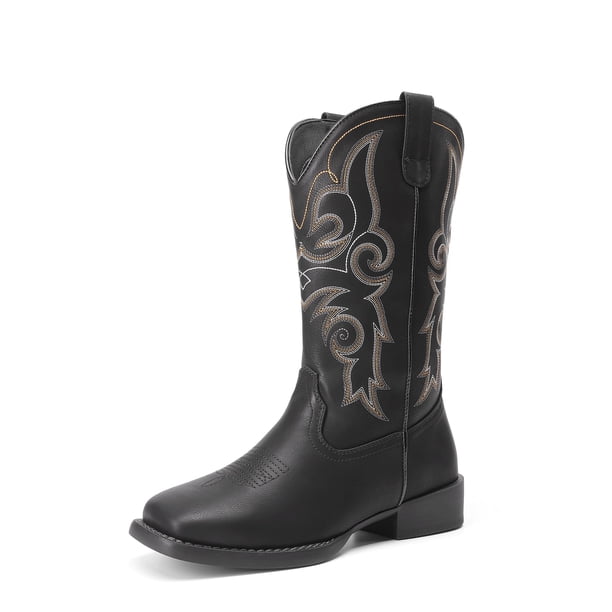 Botas Vaqueras para Mujer DREAM PAIRS con Punta Cuadrada Bordada