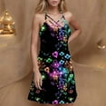 thumbnail image 2 of Womens Spaghetti Strap Floral Sundress Casual Summer A Line Mini Dress Lightweight Sleeveless Beach Dress Vacation, 2 of 5