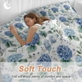 thumbnail image 4 of Blue Hydrangea Bedding Duvet Cover Set King Size 4 Pieces Eucalyptus Leaves Watercolor Plant Farm Bedding Set with Zipper Closure, 1 Comforter Cover 92x106 Inches 1 Flat Sheet & 2 Pillow Cases, 4 of 7