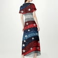 thumbnail image 3 of Women's Starry Design V-Neck Maxi Dress, Patriotic American Flag Inspired Summer Casual Long Dress for Independence Day 4th of July ,Vermilion L, 3 of 5