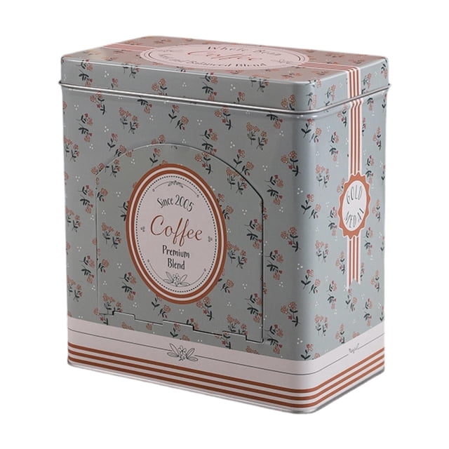 simhoa Coffee Tin Box Multipurpose Storage Container for Living Room Household Cafe Style E