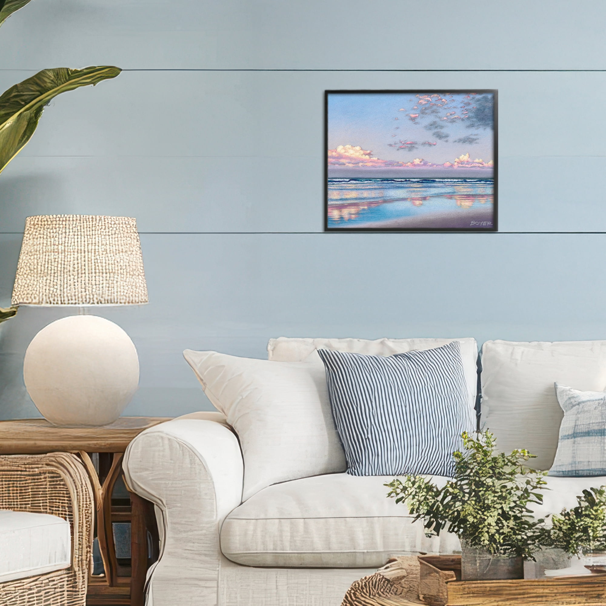 Stupell Industries Nature's Poetry Seascape Black Framed Giclee Art, design by Susy Boyer