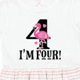 thumbnail image 4 of Inktastic 4th Birthday Flamingo Girls Toddler Dress, 4 of 5