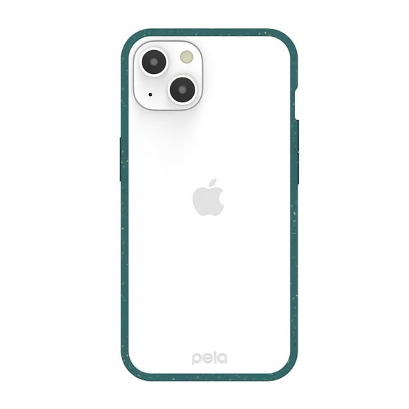 iPhone 13 Pela Transparent/vert Compostable Écologique Cas Clair