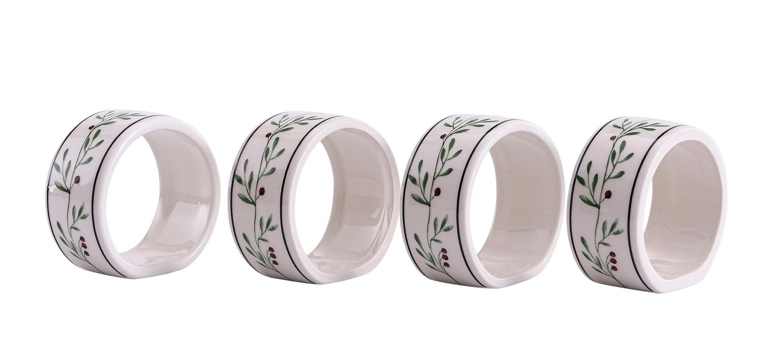 Holiday Time Set of 4 Napkin Ring