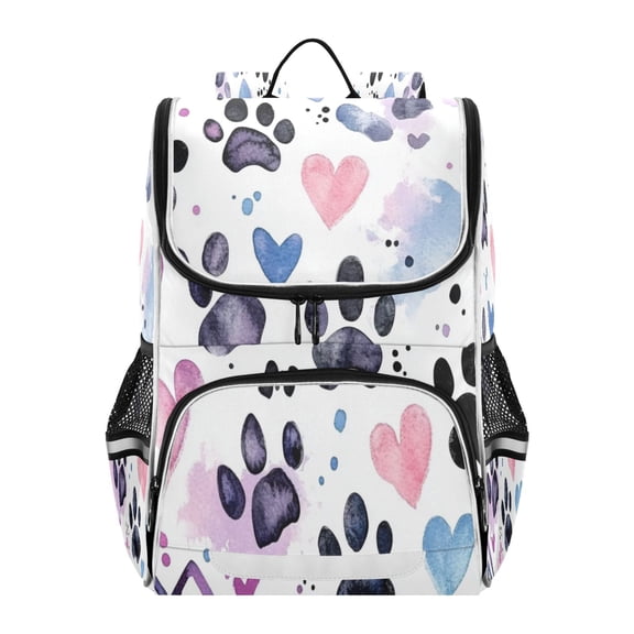 YAZAOO School Backpack Travel Bag Bookbags Bookbags Heartfelt Pawprints Pattern