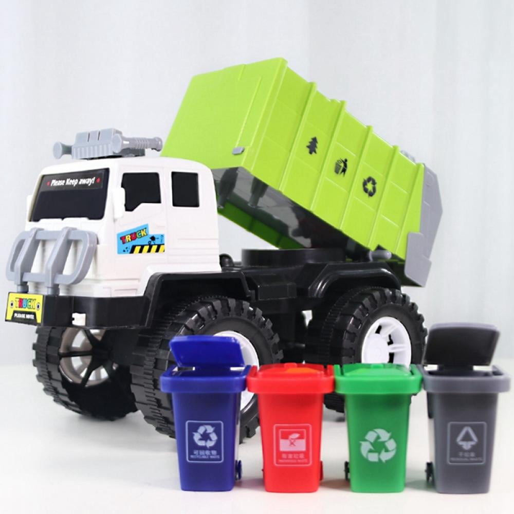 Garbage Truck Toy Waste Management Recycling Truck Toy Set with 4 Rear