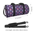thumbnail image 2 of Balery leaf flower Skull colorful Bolsa de Gimnasio para Mujeres y Hombres, Bolsa de Viaje Impermeable, Bolsa de Fin de Semana con Compartimento para Zapatos y Bolsillo Húmedo, 2 of 6