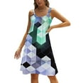 thumbnail image 1 of 0672 / / Blyckmynt Robe Ample à Poches Robes Imprimées pour Femmes Col en V Robe Décontractée Nouvelle Conception 3D Pastel Noir Forme Abstraite, 1 of 5