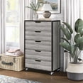 thumbnail image 4 of Furniture of America Sheeren Wood 5-Drawer Dresser in Vintage Gray Oak, 4 of 9