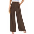 thumbnail image 2 of Pantalones PRETTYGARDEN Palazzo de Pierna Ancha y Cintura Alta para Oficina Casual en Café Talla L, 2 of 9