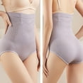 thumbnail image 6 of adviicd Women Elastic Waist Tummy Control Panties Body Shaper High Waisted Shapewear Briefs Lifter Corset Seamless Light Purple, L, 6 of 9