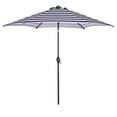thumbnail image 1 of 8.6FT Outdoor Solar Umbrella, Striped Patio Umbrella, Table Market Umbrella with Tilt and Crank for Garden, Deck, Backyard, Pool, and Beach, Blue White, 1 of 6