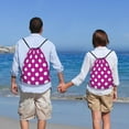 thumbnail image 5 of Honeii Purlpe And White Polka Dot Print Drawstring Backpack,Drawstring Bags String Backpack Gym Cinch Sack Backpack Sport Bag Draw-Medium, 5 of 6
