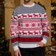 thumbnail image 4 of Suéter Hombres Jerseys básicos Cuello redondo Copo de nieve Elk Patrón Traje de vacaciones (Blanco XL) Kuymtek Blanco T XL para Hombre, 4 of 6