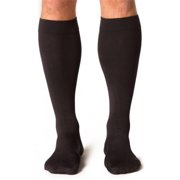 Angle View: Sigvaris Midtown Microfiber 823CMLM99-S 30-40 mmHg Midtown Microfiber Mens Closed Toe Knee Highs with Silcone Beaded Grip-Top, Black, Medium-Long