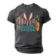 thumbnail image 5 of Camisa Casual de Cuello de la Tripulación de la Impresión de Pascua de Manga Corta de Verano Top Ligero de Poliéster para los Hombres, Camiseta de Manga Corta para el Uso Diario de Primavera Verano, 5 of 8