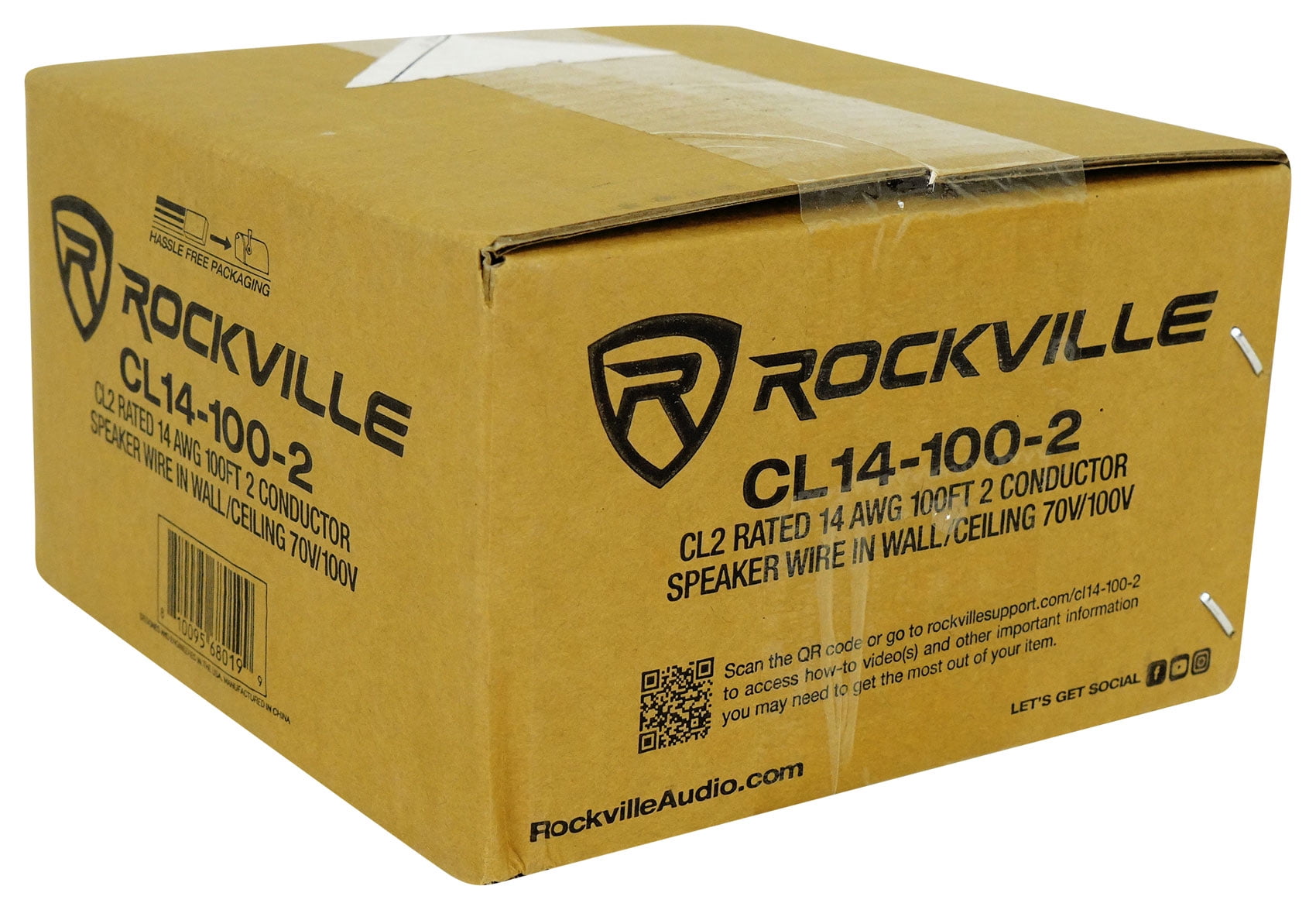 Rockville CL14-100-2 CL2 Rated 14 AWG 100' Speaker Wire In Wall Ceiling 70V 100V