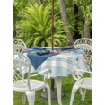 thumbnail image 2 of Outdoor Tablecloth with Umbrella Hole and Zipper, Teal Green Starfish Round Table Cloth 60 Inch Waterproof Tablecloth, Summer Coral Beach Conch Coastal Picnic Table Cover for Patio Camping, 2 of 7