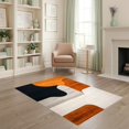 thumbnail image 2 of ODIKA 4'x6' Ultra-Soft Area Rug, Black Orange Abstract Geometric Dynamic Curved Shapes with Modern Flair Washable, Bare feet friendly, Silk-Touch for Bedroom Home office, 2 of 7
