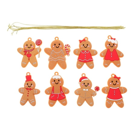 

HOMEMAXS 8pcs Gingerbread Man Christmas Tree Pendant Decorating Tool Festival Home Decor
