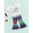 thumbnail image 3 of Chollius 3Pcs Baby Girls Summer Clothes Sets Animal Letter Pattern Short Sleeve Tassel T Shirts Leopard Printed Shorts Headband Outfits, 3 of 9