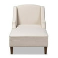 thumbnail image 2 of Baxton Studio Leonie Beige Chaise Longue Rembourrée Finition Brune, 2 of 9
