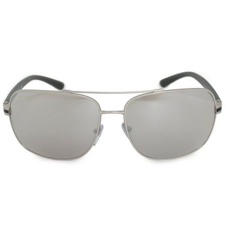 Bvlgari Aviator Sunglasses BV5038 400 6G 63 | Matte Silver Metal Frame | Light Gray Mirror Lenses