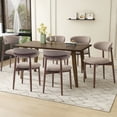 thumbnail image 4 of Set of 4 Upholstered Modern Dining Chair, Wooden Kitchen Side Chair for Dining Room and Café, Camel, 4 of 15
