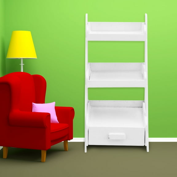 Luxshiny White Mini Plastic Storage Shelf for Furniture Decoration, and Portable, Single Piece Organizer