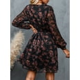 thumbnail image 2 of CUPSHE Women's Floral Print Chiffon A-Line Mini Dress Long Peasant Sleeves, 2 of 7
